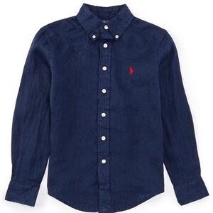 Polo Ralph Lauren Navy Blue Button-Down Shirt Boys Size Medium (10/12)